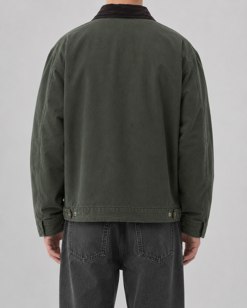 Men's Barn Jacket - Cotton Canvas Corduroy Collar