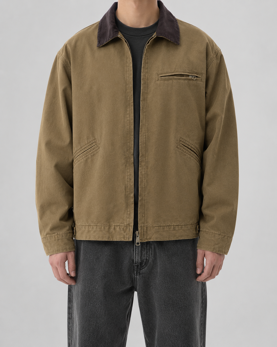 Men's Barn Jacket - Cotton Canvas Corduroy Collar