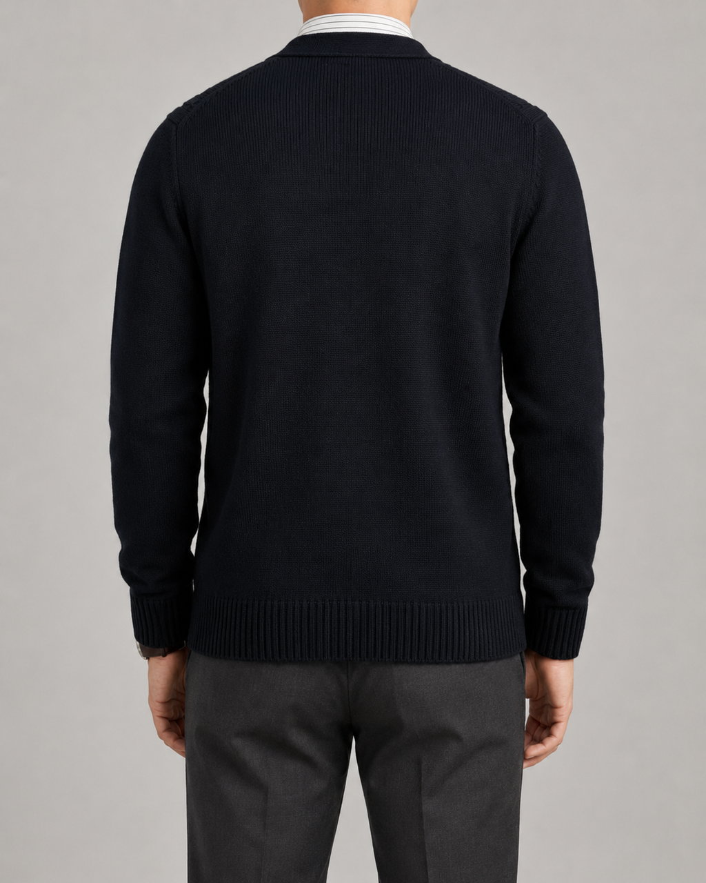 Men's Cable Knit Cardigan - V-Neck Button Front