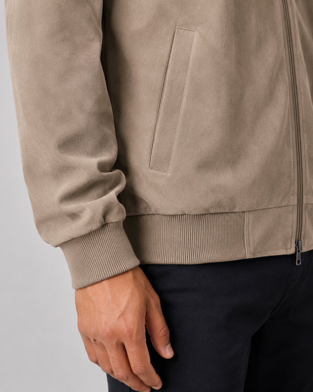 Men's Suede Bomber Jacket