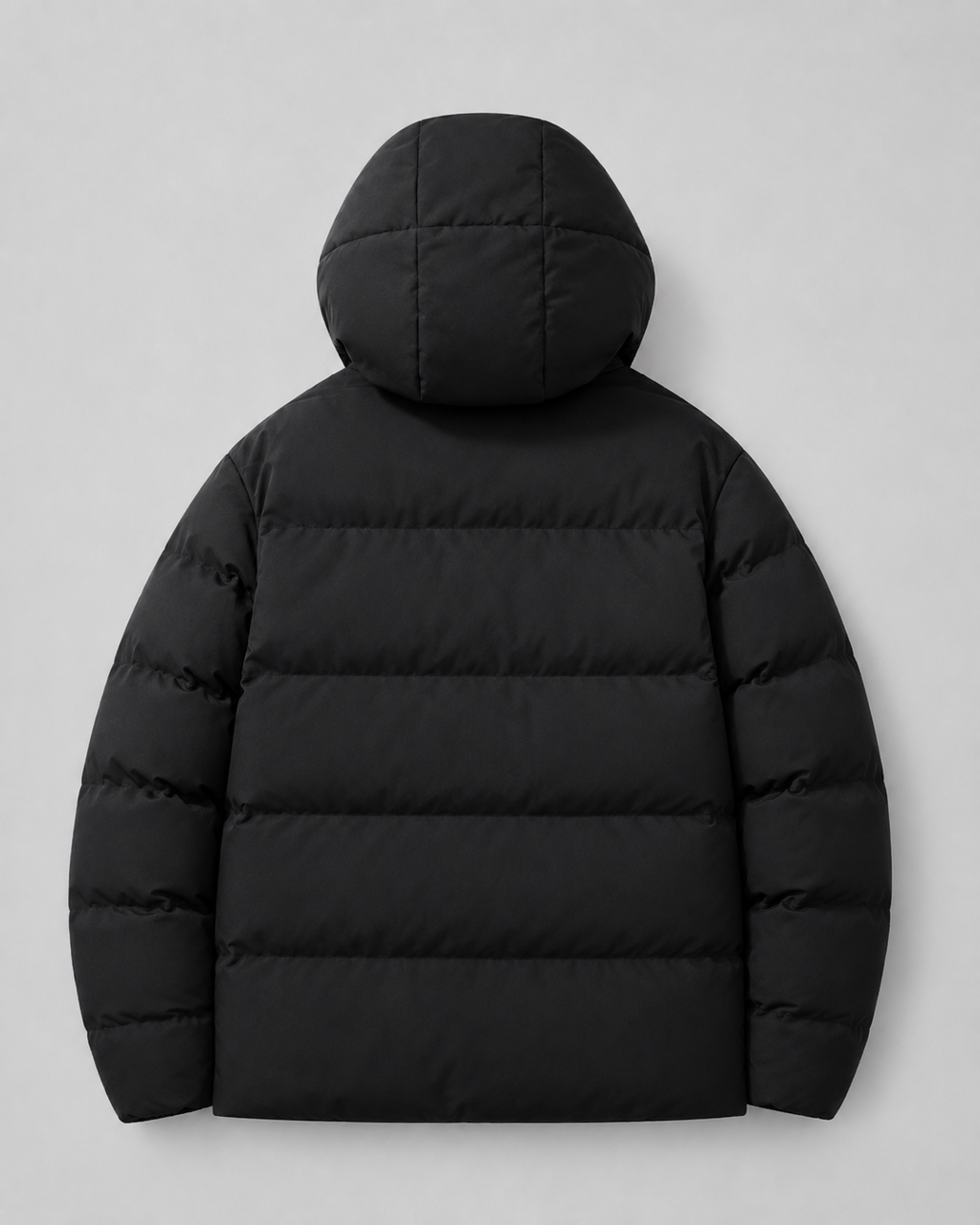 Men's Winter Puffer Jacket with Drawstring Hood and Zip Pockets