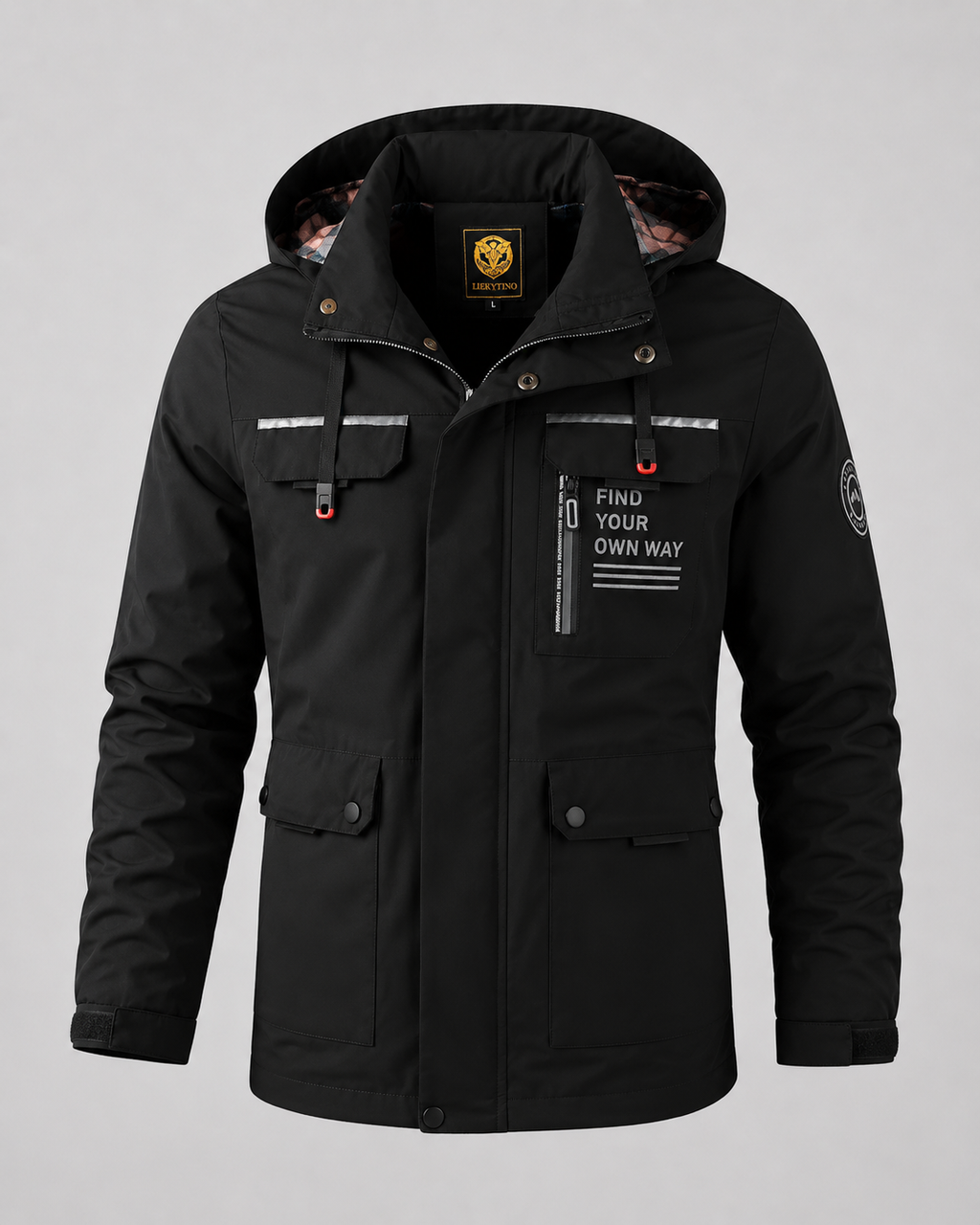 Men's Hooded Winter Parka - Utility Pockets Regular Fit