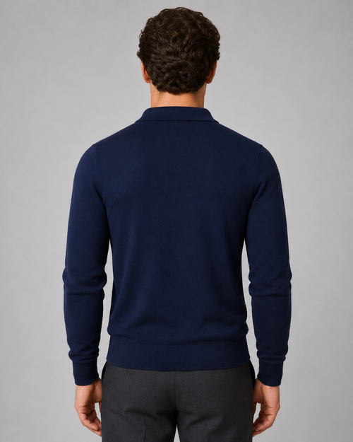 Men's Knitted Full Zip Cardigan - Collared Regular Fit