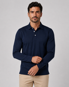 Men's Long Sleeve Jersey Polo Shirt