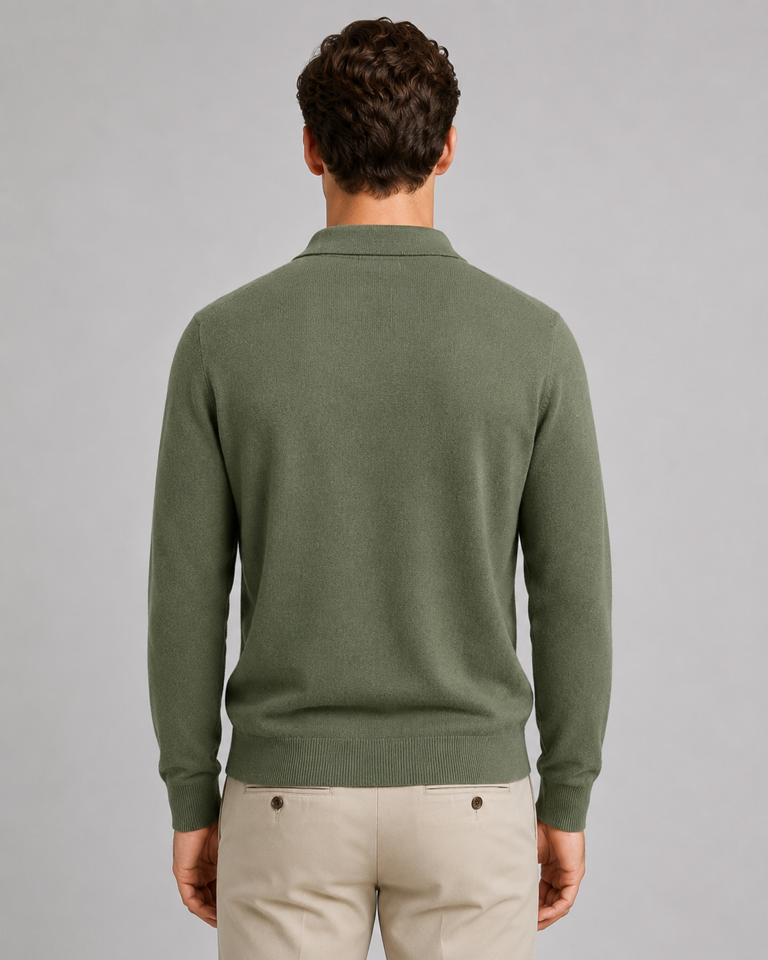 Men's Open-Collar Knitted Polo
