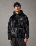 Men's Plush Hooded Zip Jacket - Relaxed Fit Streetwear