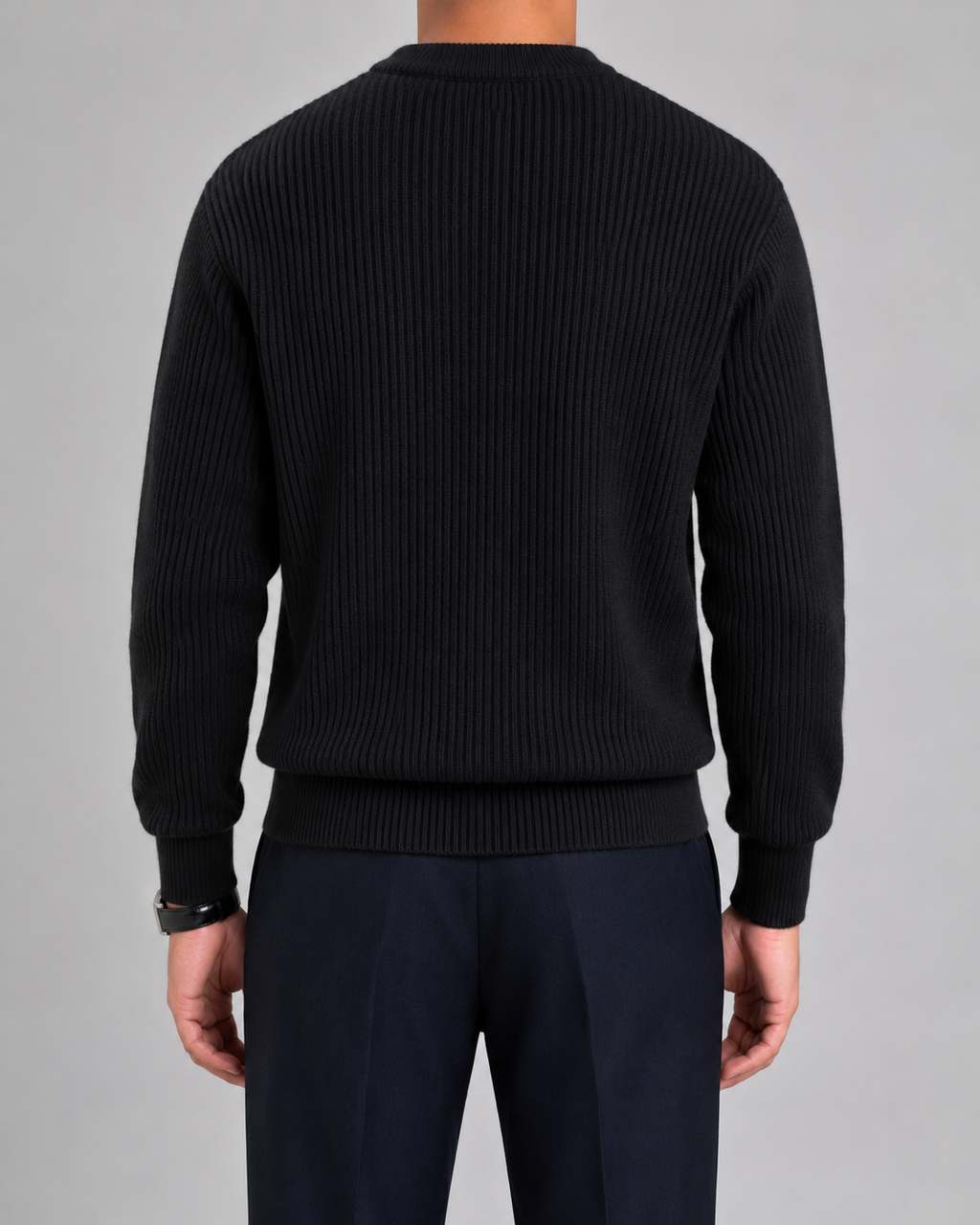 Men's Ribbed Knit Crewneck Sweater