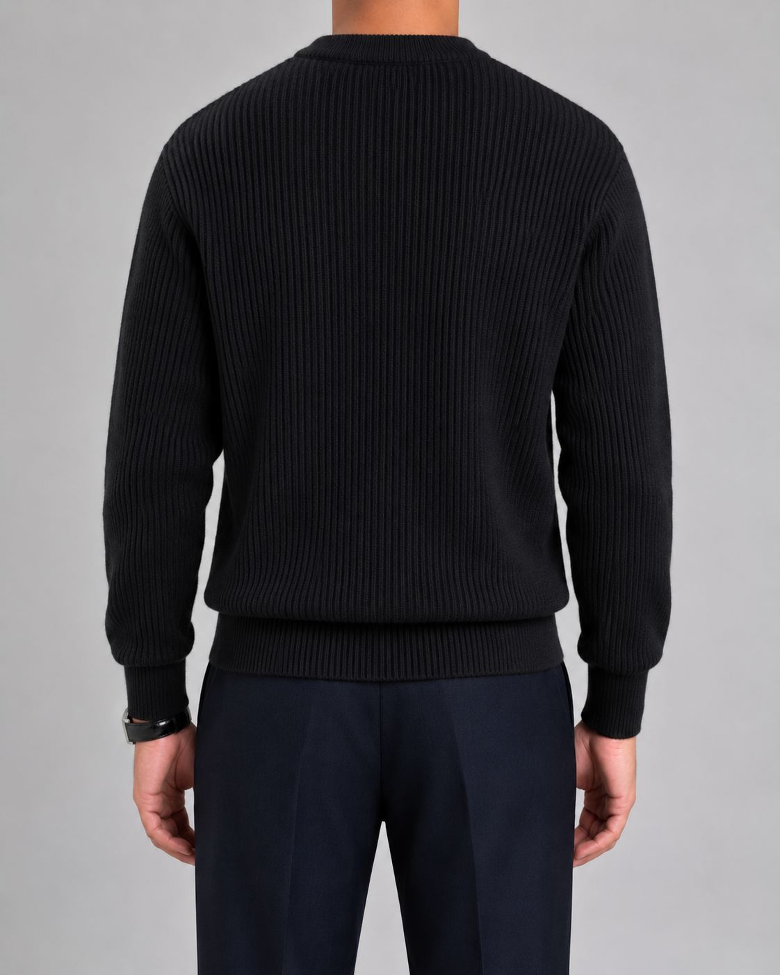 Men's Ribbed Knit Crewneck Sweater