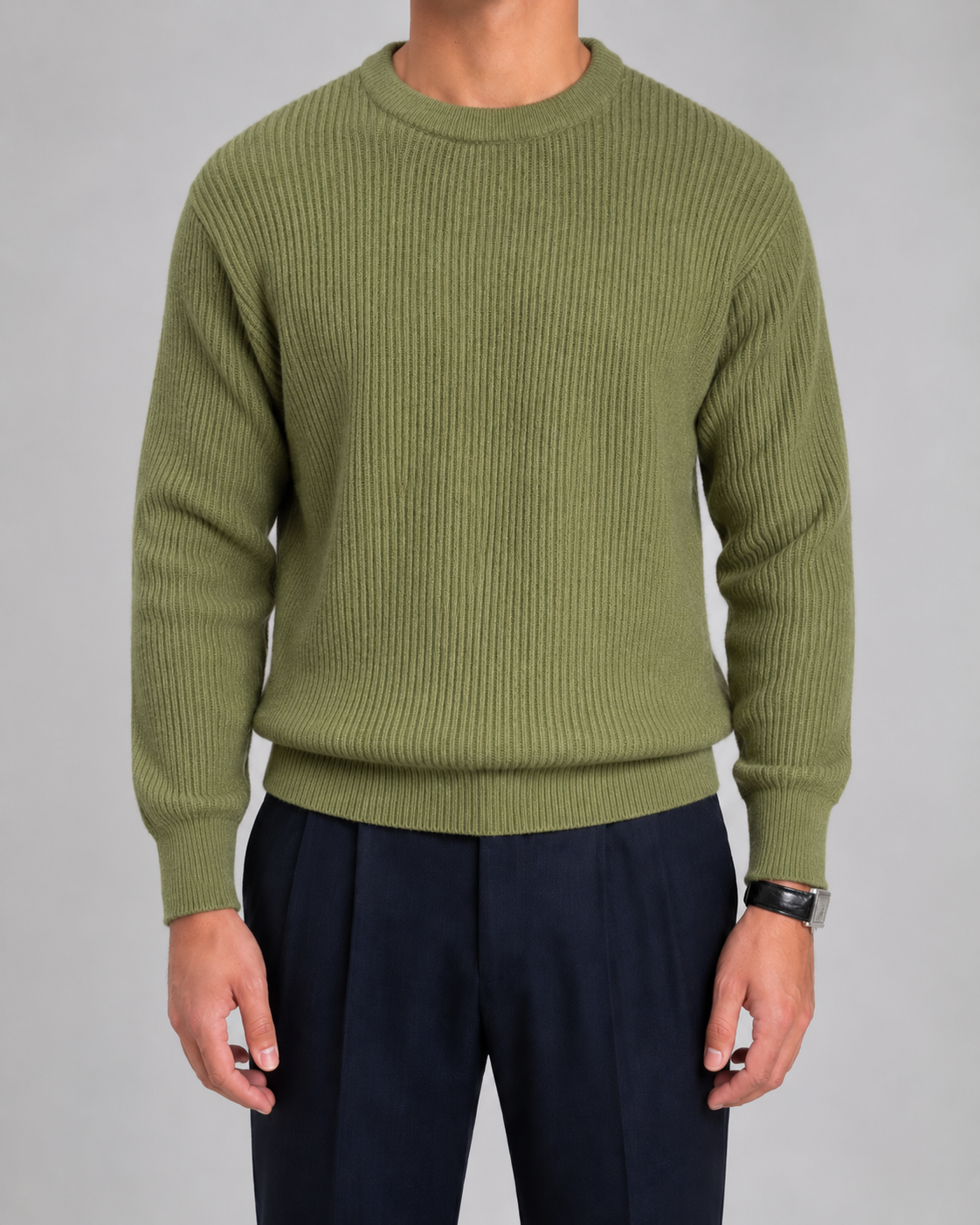 Men's Ribbed Knit Crewneck Sweater