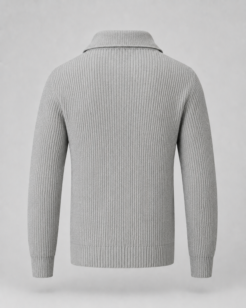 Men's Ribbed Quarter Zip Sweater - Collared Regular Fit