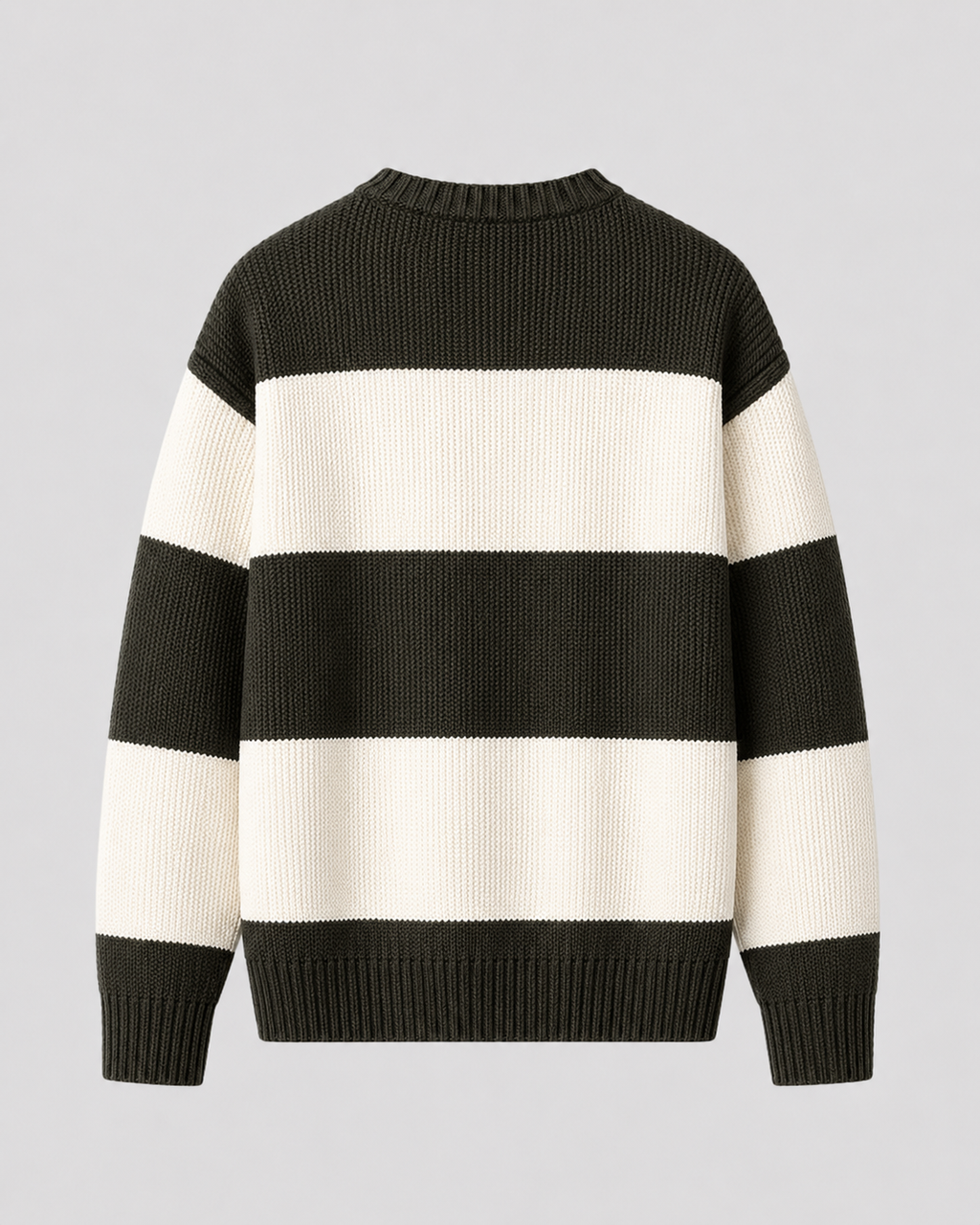 Men's Striped Knit Crew Neck Sweater - Relaxed Fit