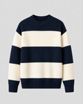 Men's Striped Knit Crew Neck Sweater - Relaxed Fit