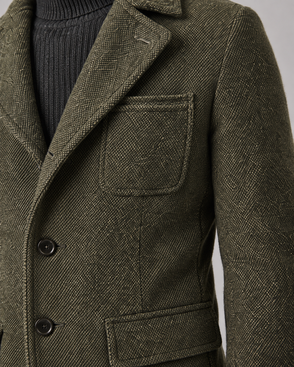 Men's Textured Blazer - Notch Lapel Two-Button Tailored Fit