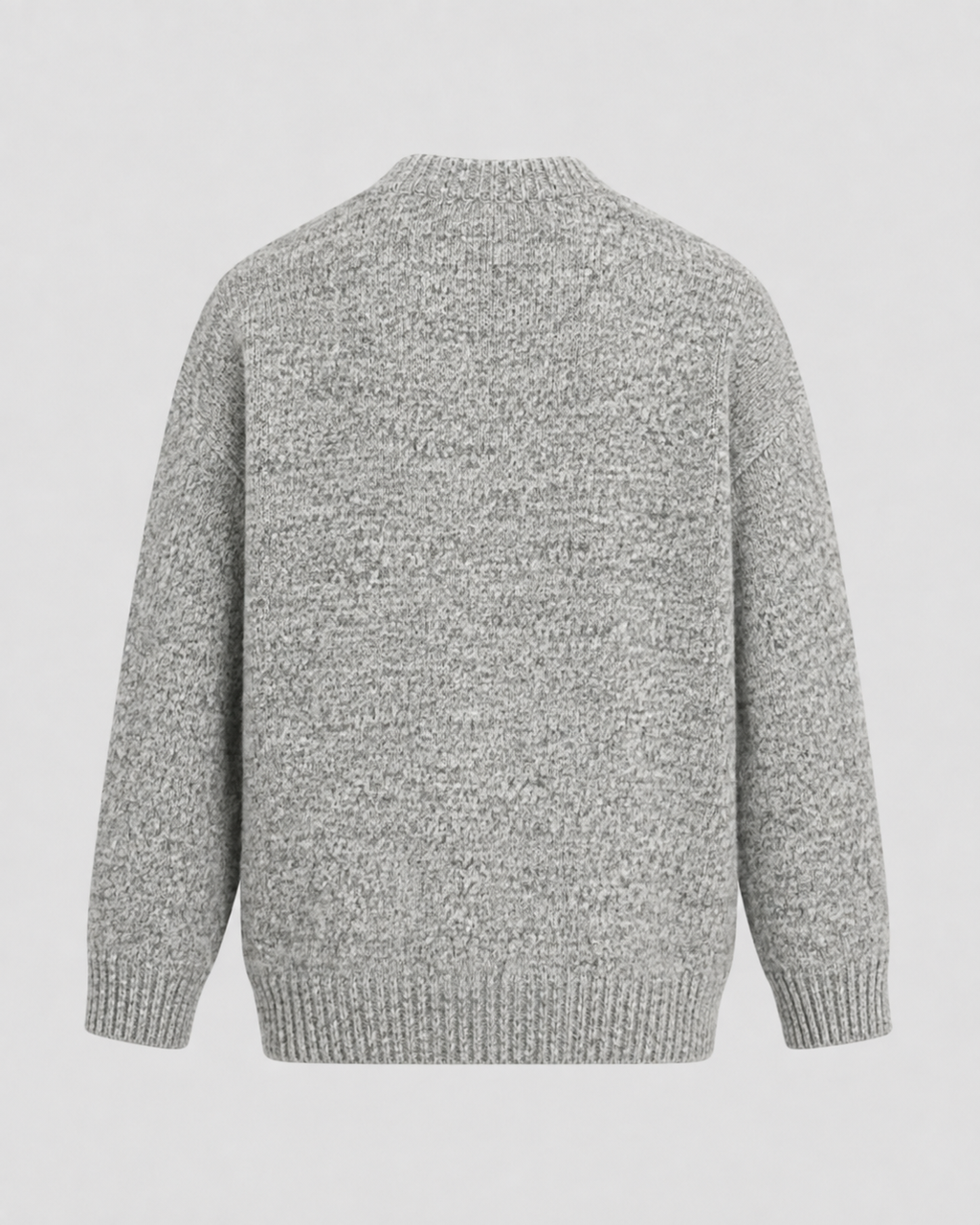 Men's Wool Crewneck Sweater - Marled Knit Relaxed Fit