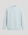 Men's Wool Crewneck Sweater - Marled Knit Relaxed Fit