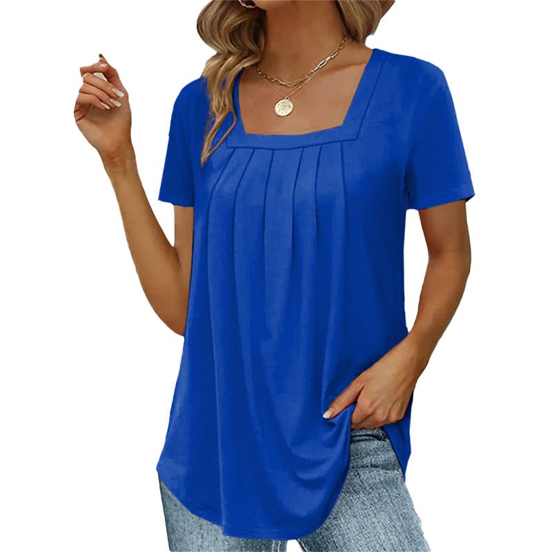Michaela Square Neck Pleated Top