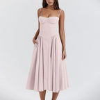 Odette Corset Cocktail Midi Dress