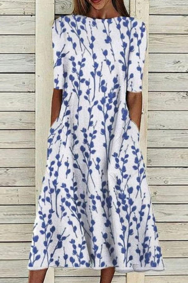 Pamela Crew Neck Half Sleeve Dress