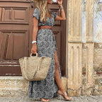 Justine Airy Boho Maxi Dress with Belt