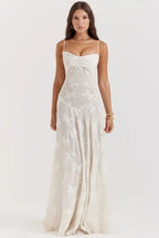 Gretchen Long Summer Dress with Open Back