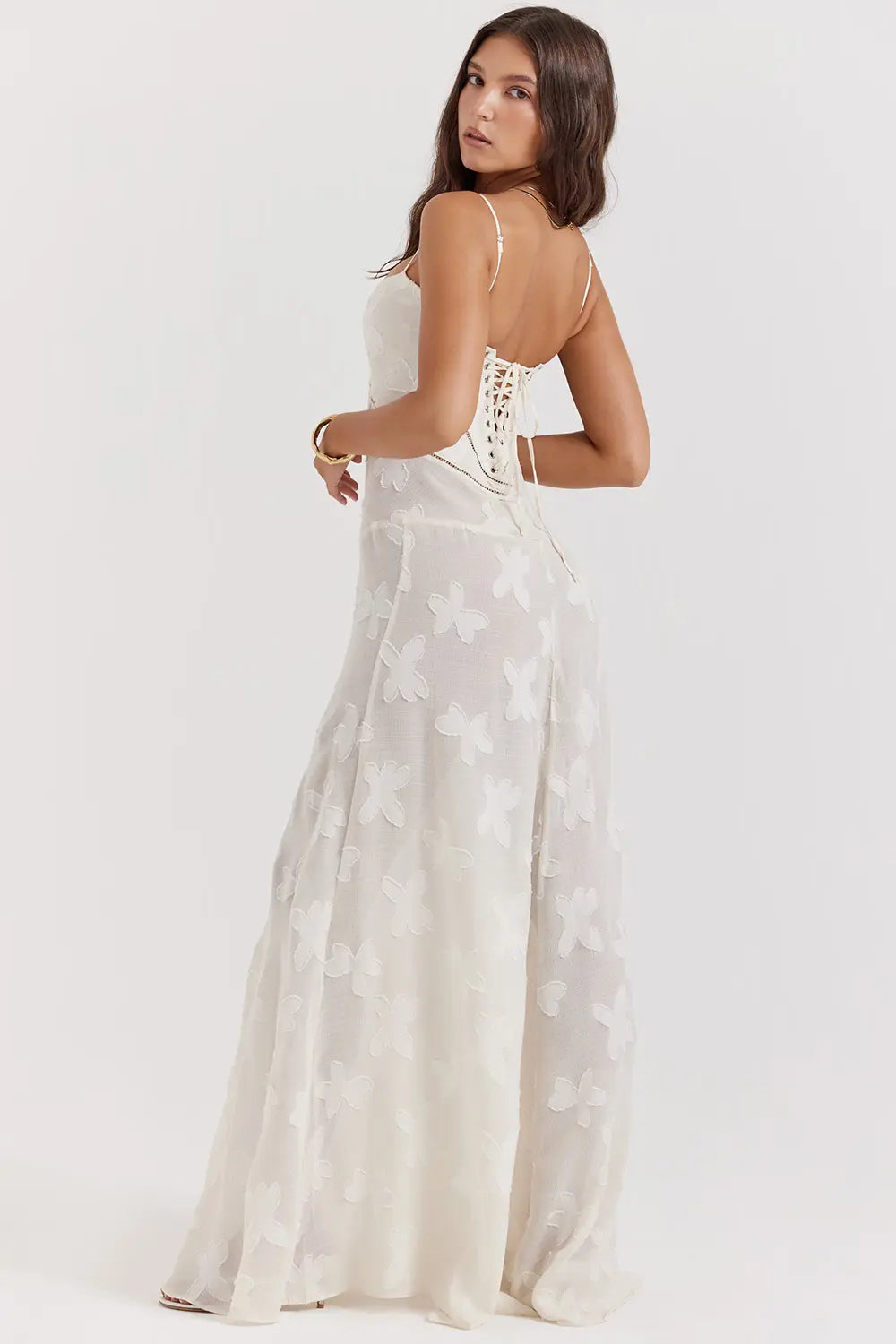 Gretchen Long Summer Dress with Open Back