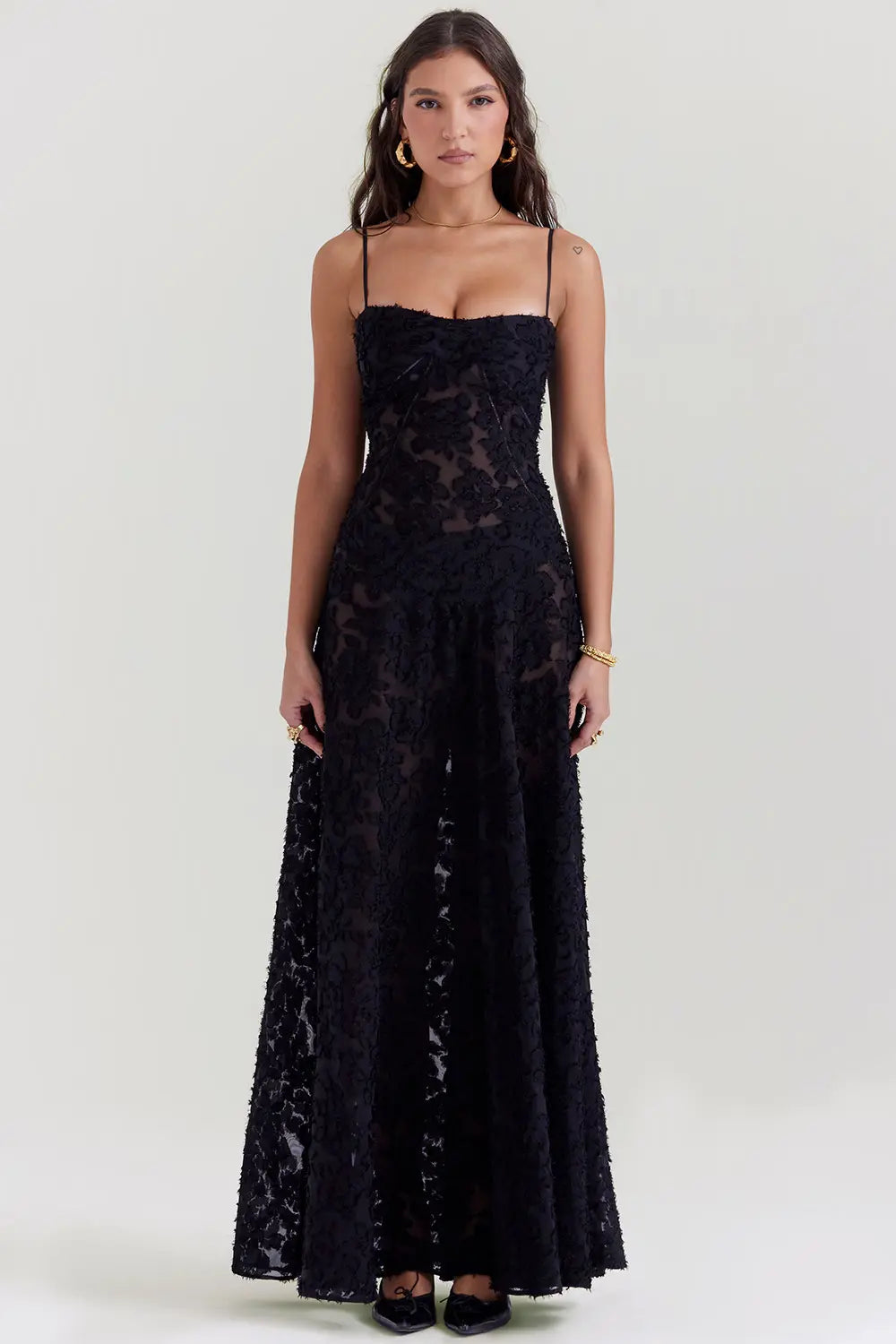 Gretchen Long Summer Dress with Open Back