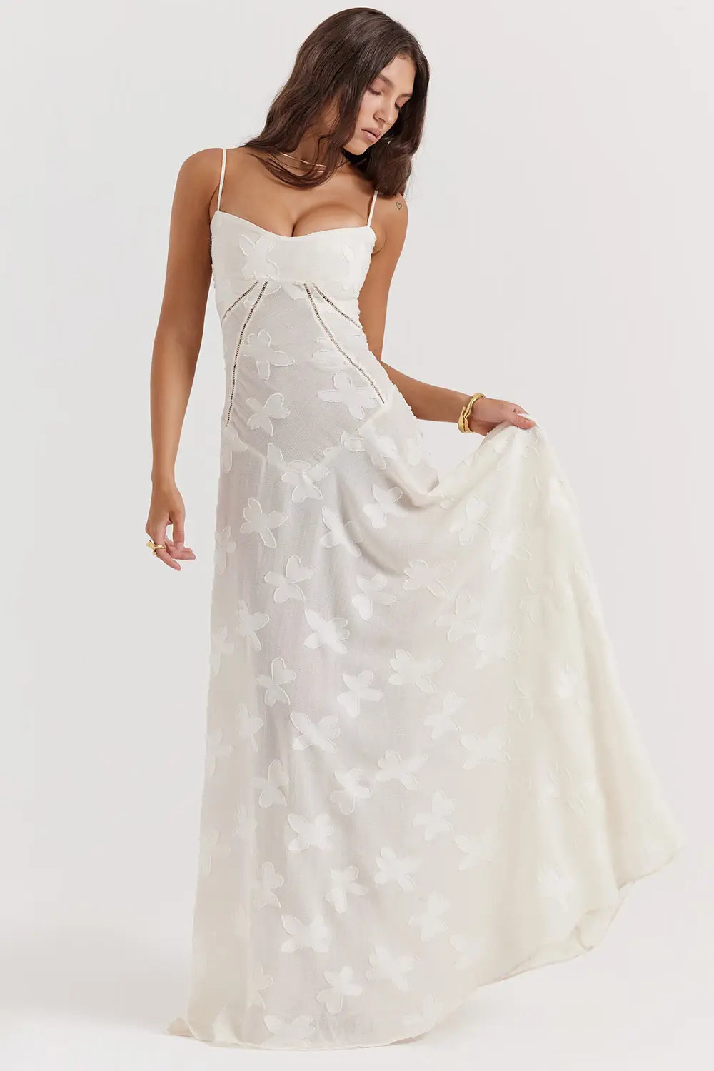 Gretchen Long Summer Dress with Open Back