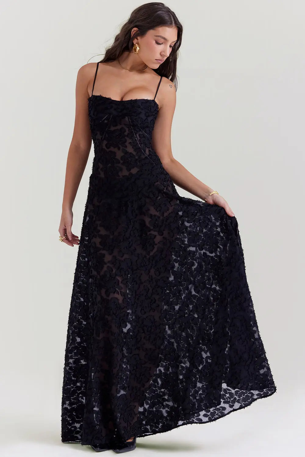 Gretchen Long Summer Dress with Open Back
