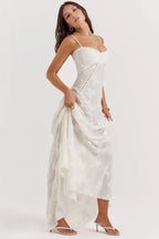 Gretchen Long Summer Dress with Open Back