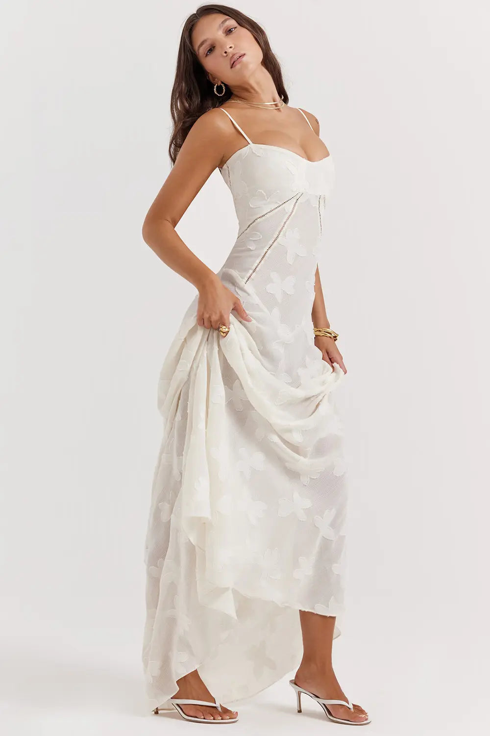 Gretchen Long Summer Dress with Open Back