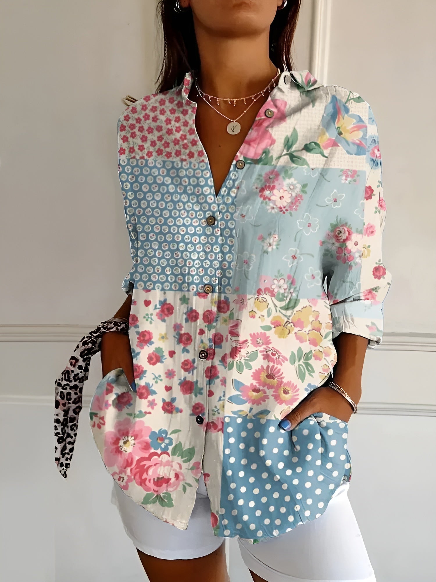 Avril Chic Blouse with Whimsical Prints