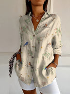 Avril Chic Blouse with Whimsical Prints