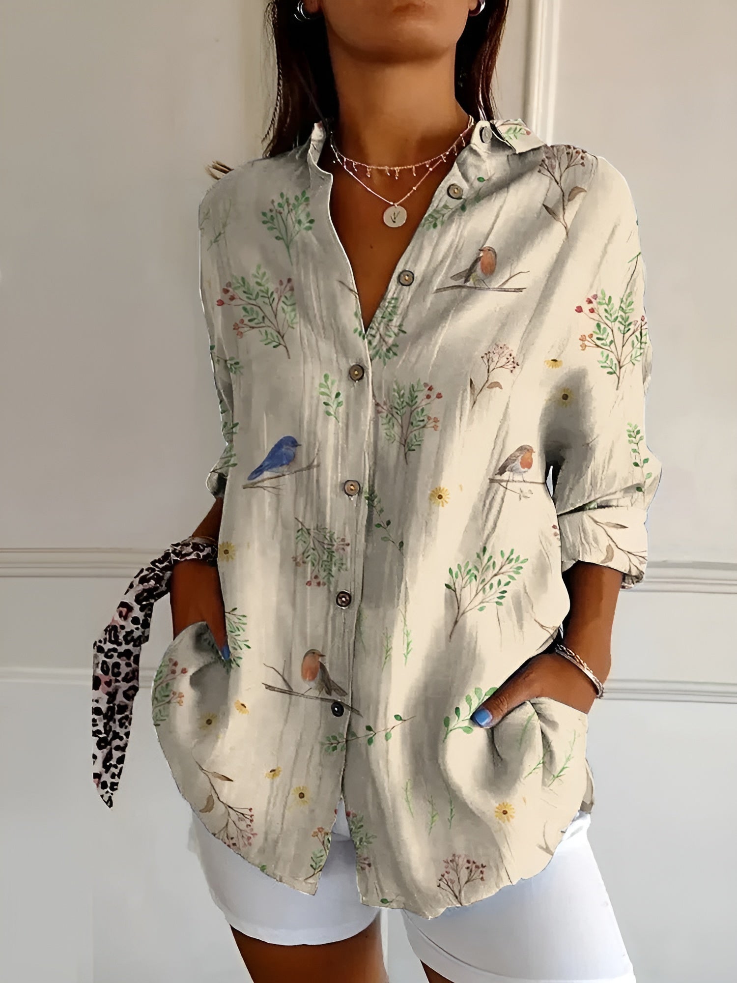 Avril Chic Blouse with Whimsical Prints
