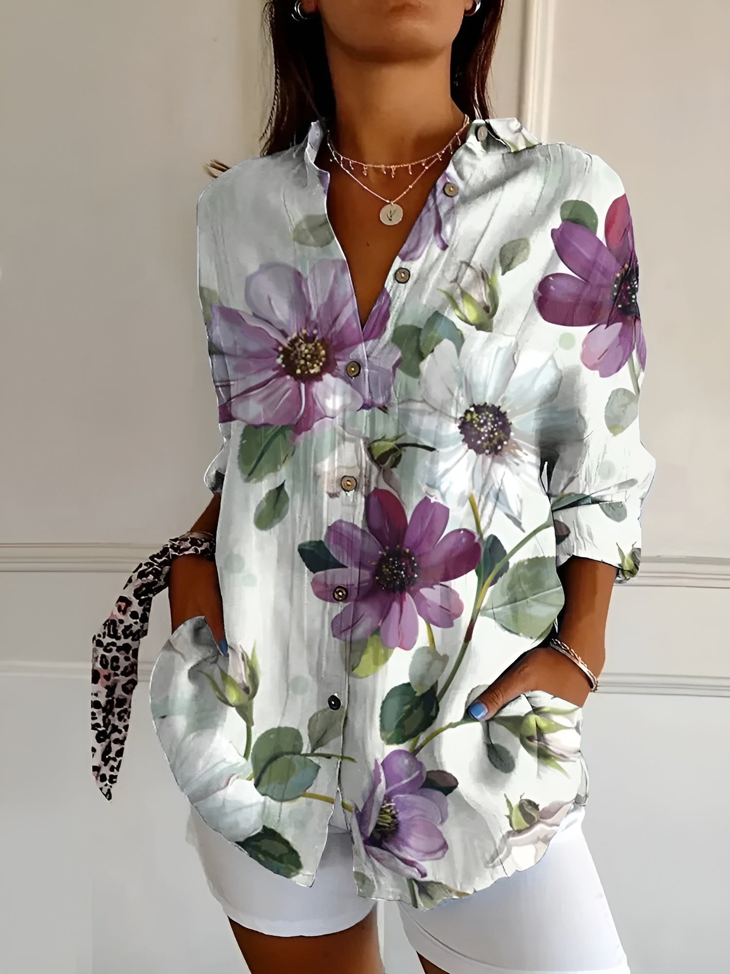 Avril Chic Blouse with Whimsical Prints