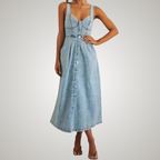 Cindy Classic Sleeveless Denim Dress