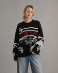 Women's Oversized Graphic Knit Sweater - Relaxed Streetwear Fit