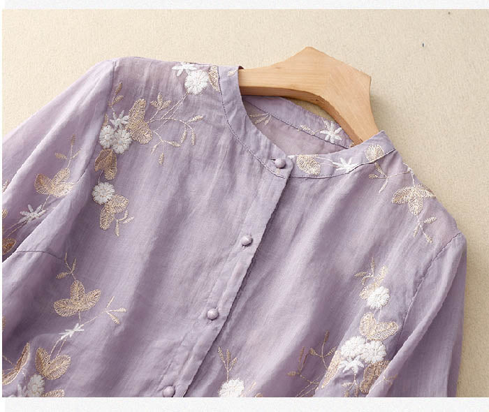 Kourtney Chic Blouse with Floral Accents