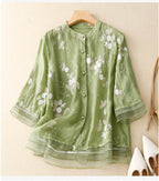 Kourtney Chic Blouse with Floral Accents