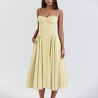 Odette Corset Cocktail Midi Dress