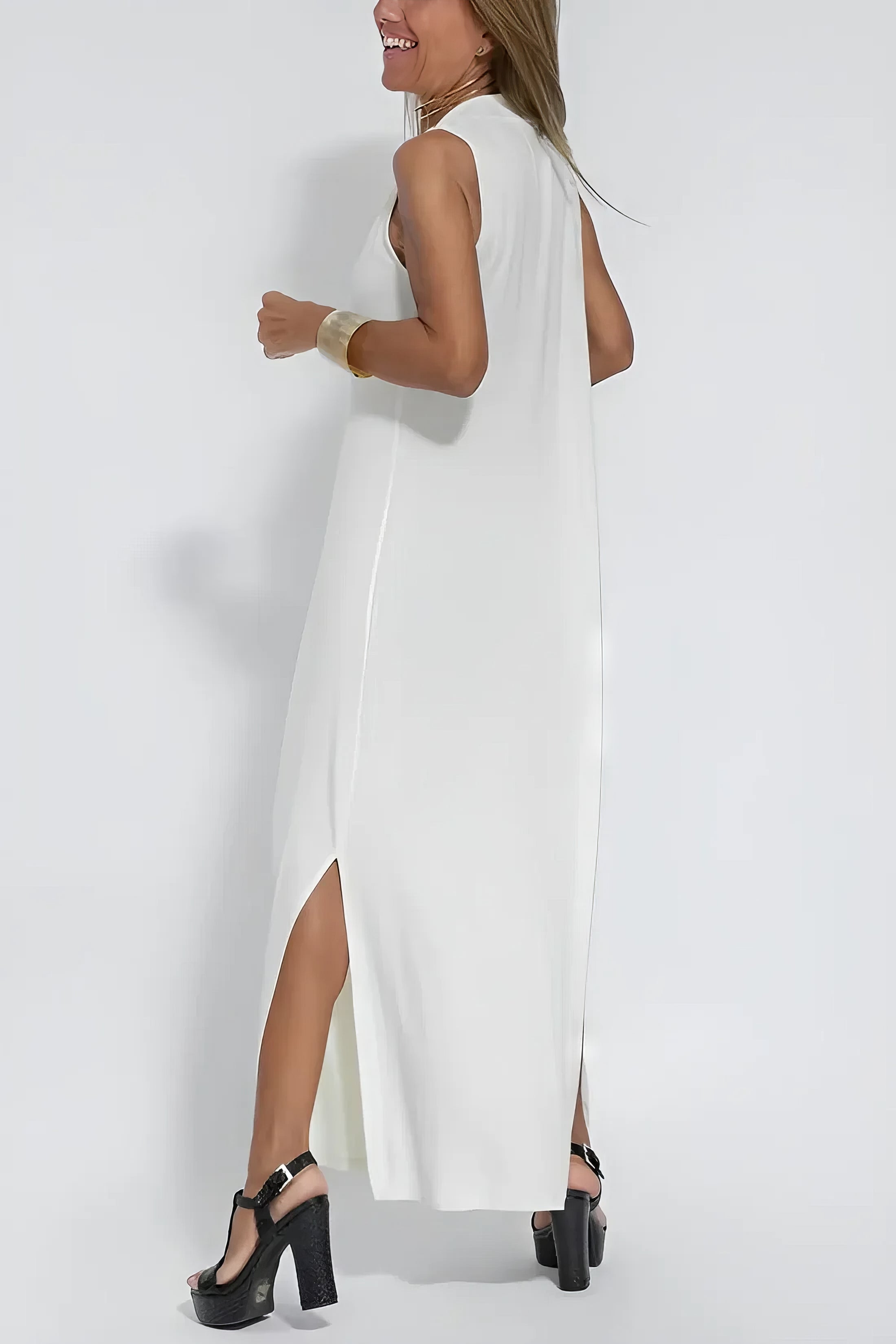 Juno Elegant Long Dress with Cardigan