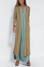 Juno Elegant Long Dress with Cardigan