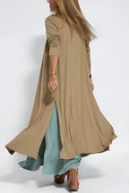Juno Elegant Long Dress with Cardigan